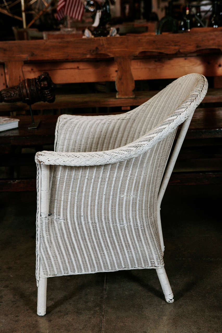 Rattan Pair Wicker Arm Chairs by Lloyd Loom