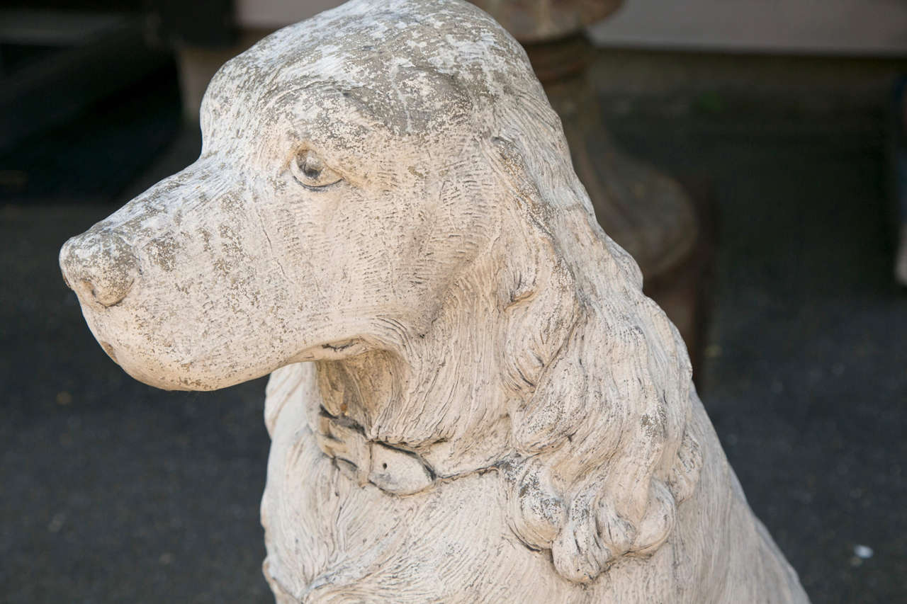 International Style 20th century cast stone dogs For Sale