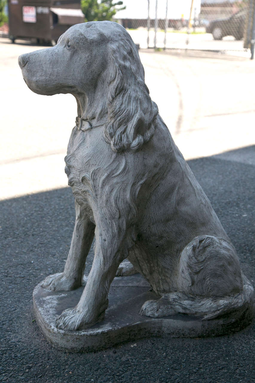 English 20th century cast stone dogs For Sale