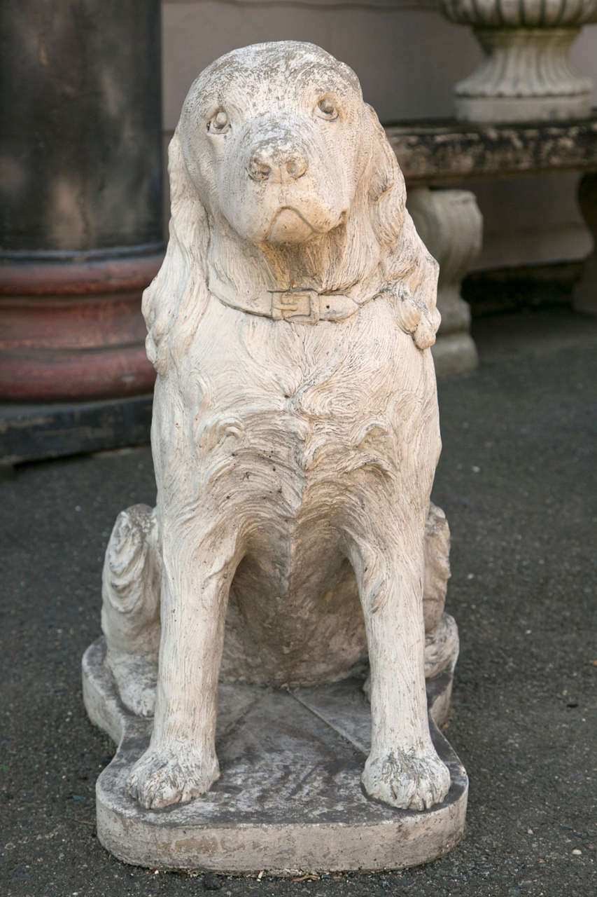20th century cast stone dogs For Sale 1