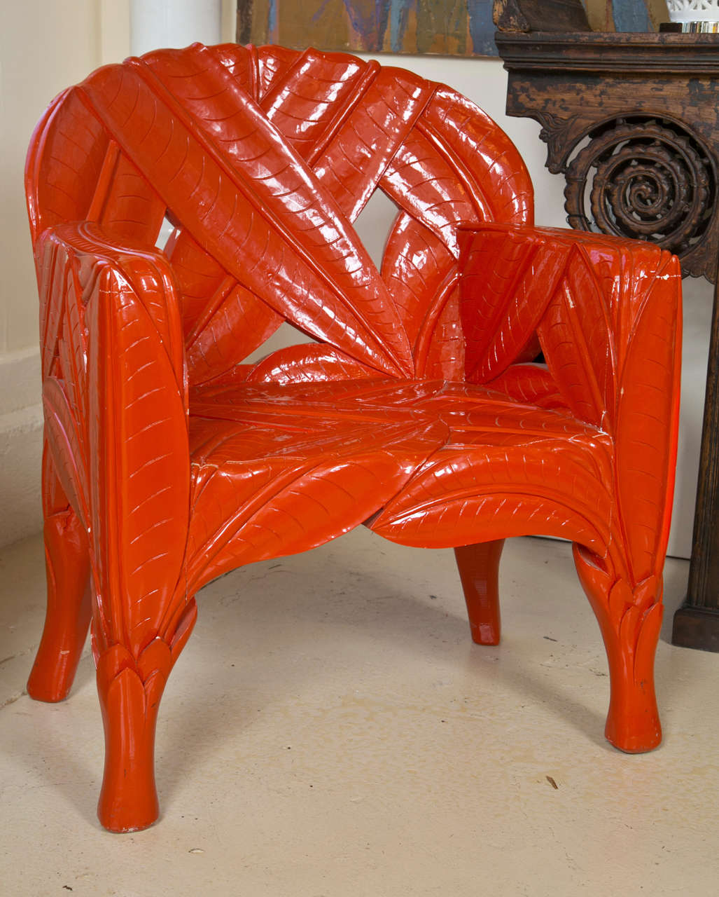 Cooper Hewitt Wood-Carved Chair For Sale 3