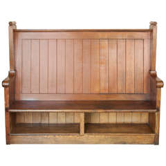 1920s Solid Oak Bench from London Fruit & Wool Exchange