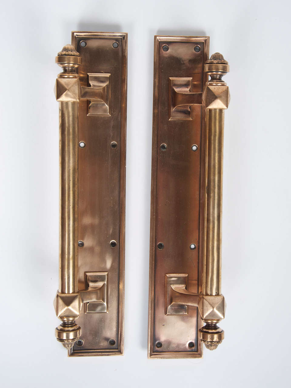 Grand Original Art Deco Polished Brass Door Pulls