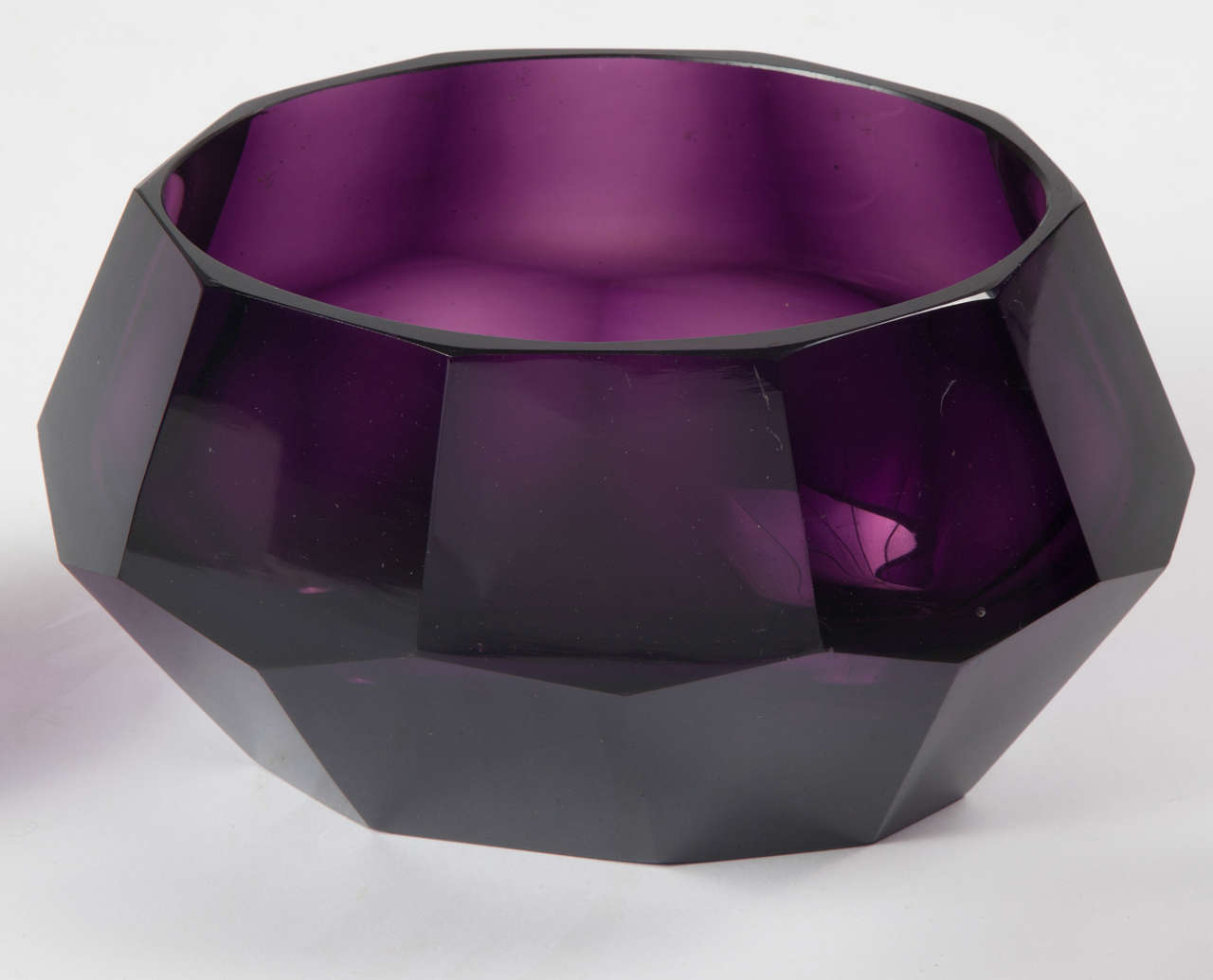 Art Deco Purple Glass Centerpiece and Vases by Moser Karlsbad