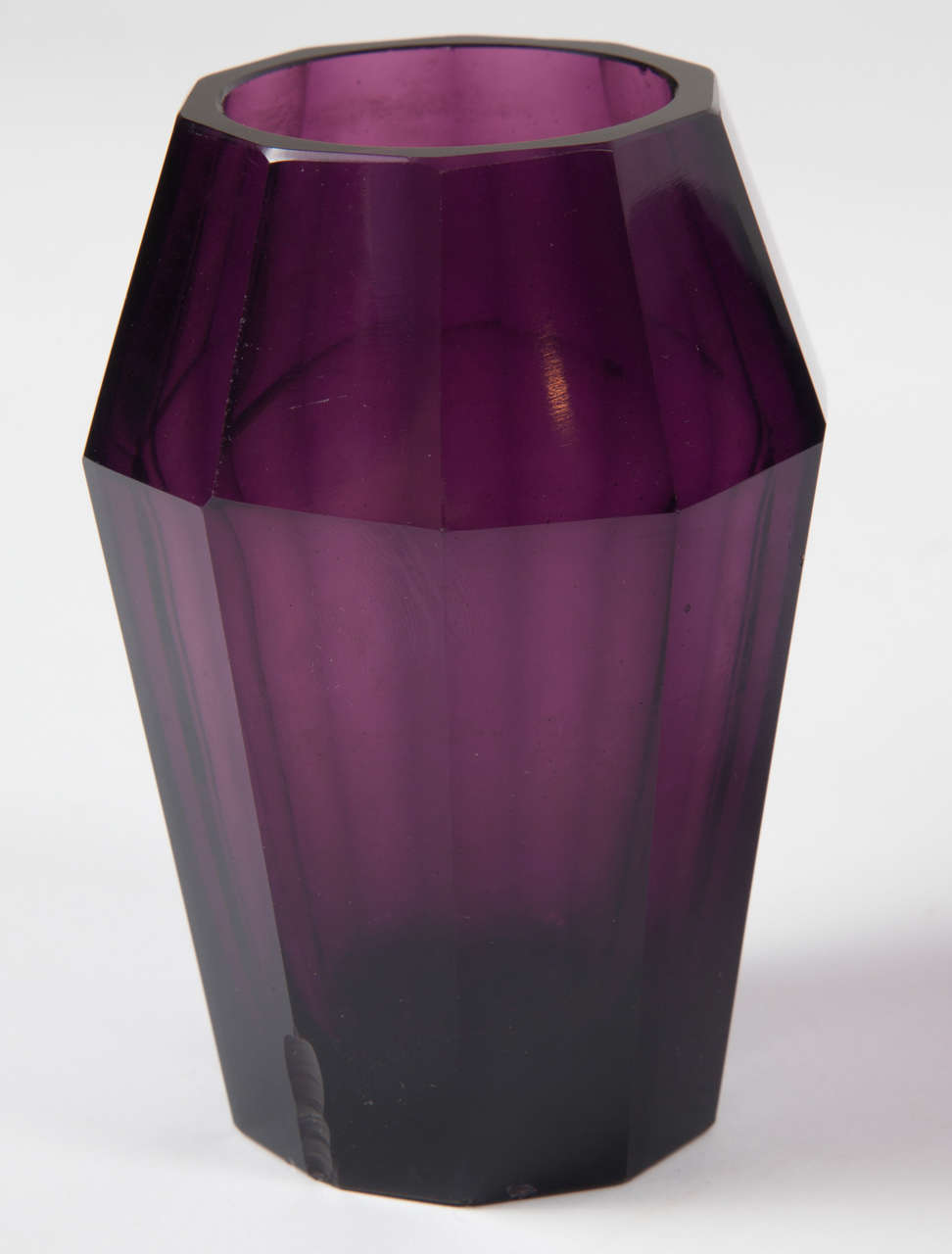 Czech Purple Glass Centerpiece and Vases by Moser Karlsbad