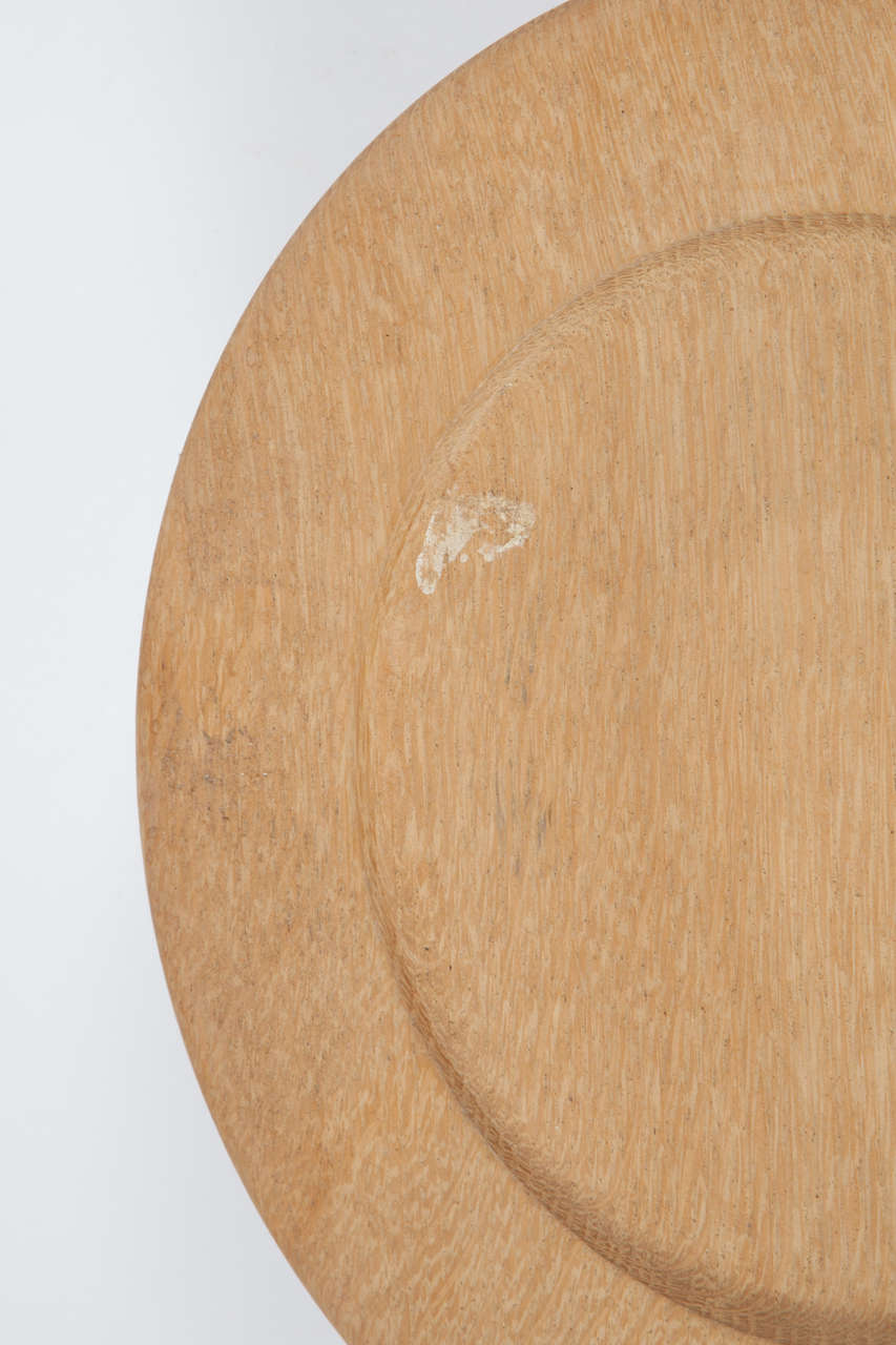 Mid-20th Century Oak Wood Charger or Chop Plates, Set of Ten