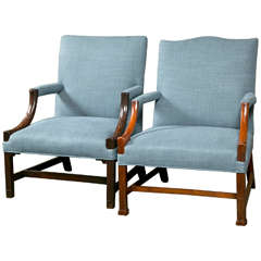 Two Assembled George III Open Armchairs