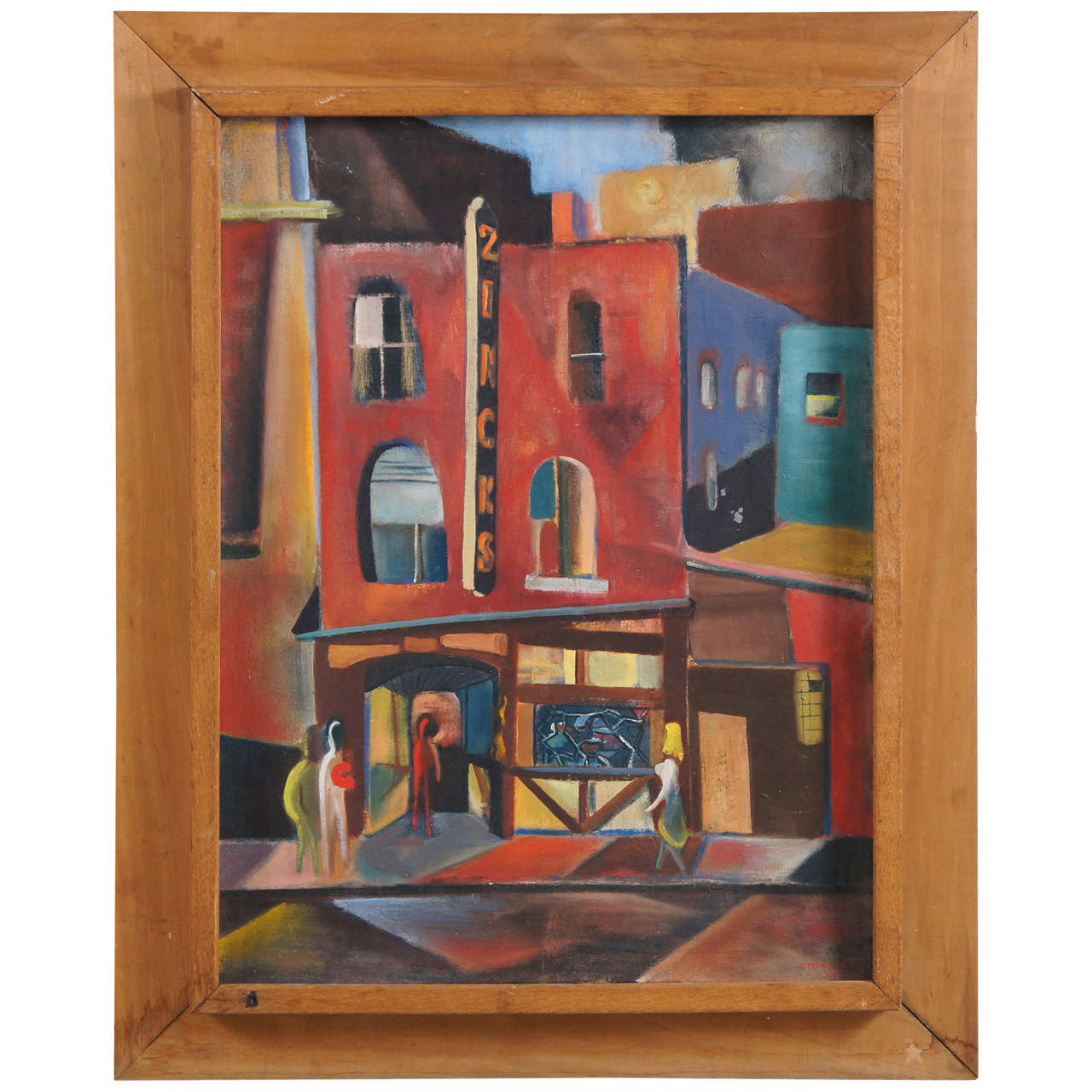 1950 Oil of Zincks Bar Ithaca NY by Edward Cowley