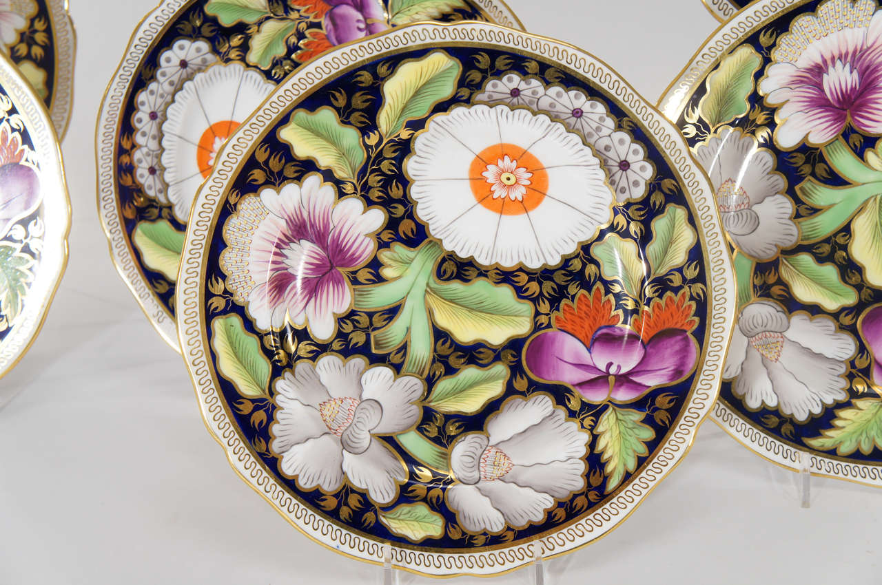 Enameled Set of 12 Copelands for Daniel, London Dessert Plates with Imari Decoration For Sale