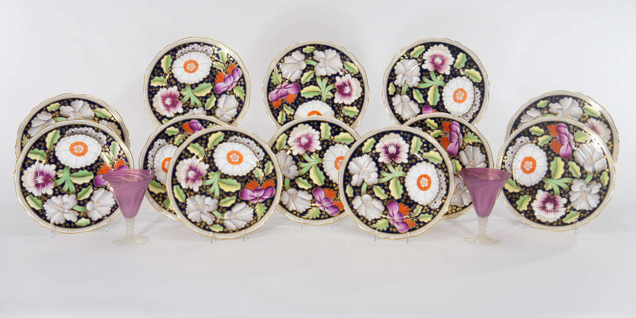 Set of 12 Copelands for Daniel, London Dessert Plates with Imari Decoration For Sale 3