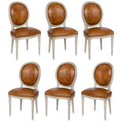 Antique Set of Six Louis XVI Style Chairs