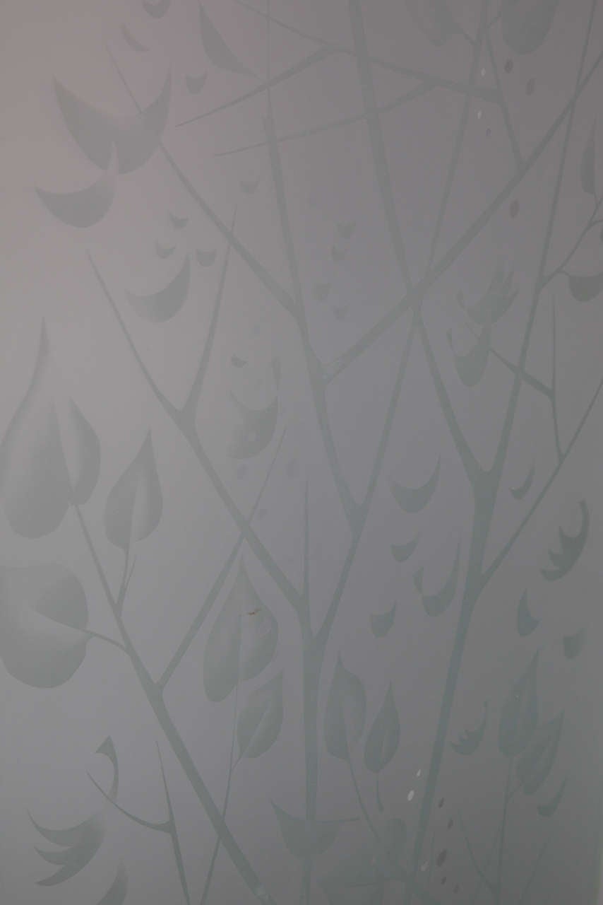 FourPanel Etched Glass Screen For Sale at 1stDibs glass room divider