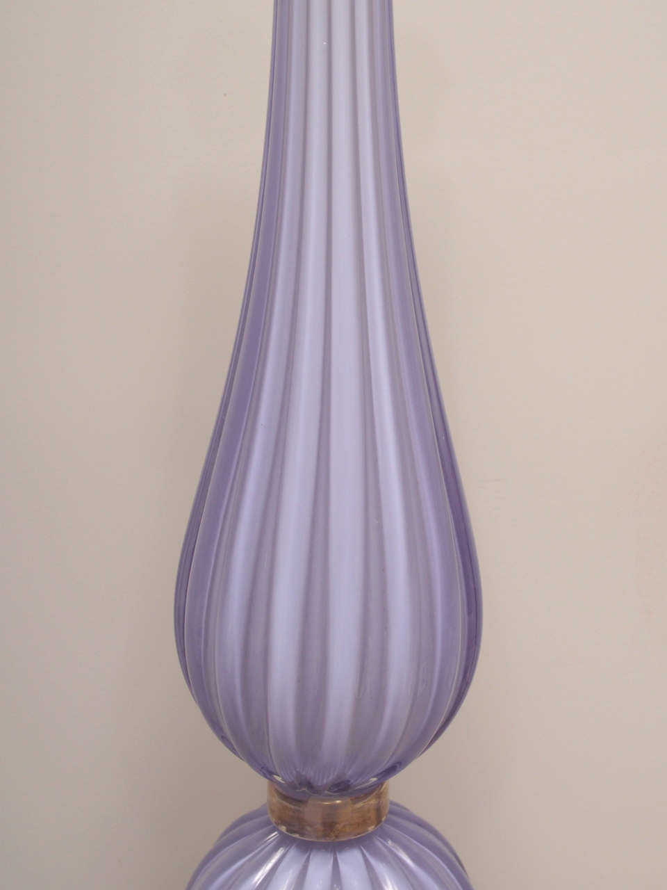 20th Century Single Large Handblown, Italian Murano Lavender and Gold Glass Lamp