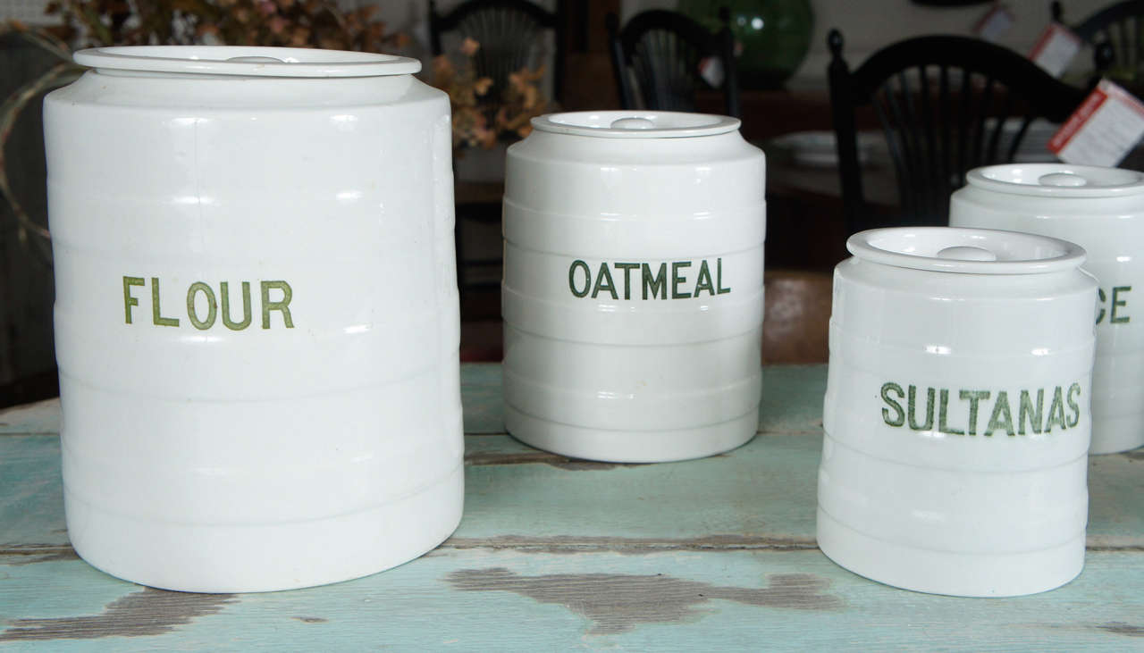 20th Century 10 piece English Cannister set, with lids