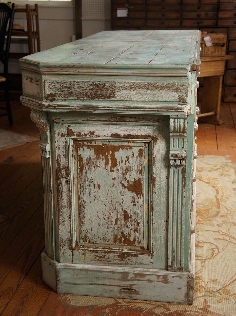 French Original Painted Store Counter In Good Condition In Sheffield, MA
