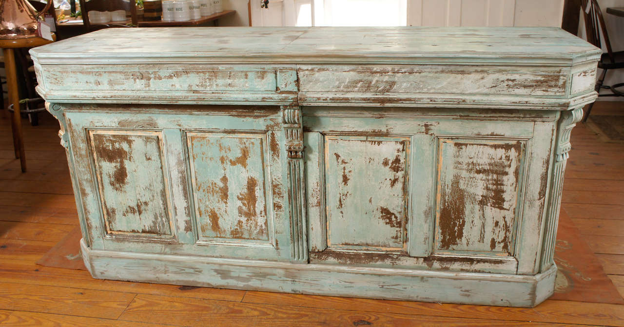 19th Century French Original Painted Store Counter