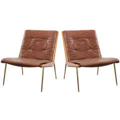 Vintage Peter Hvidt, Orla Mølgaard-Nielsen - Pair of "Boomerang" chairs