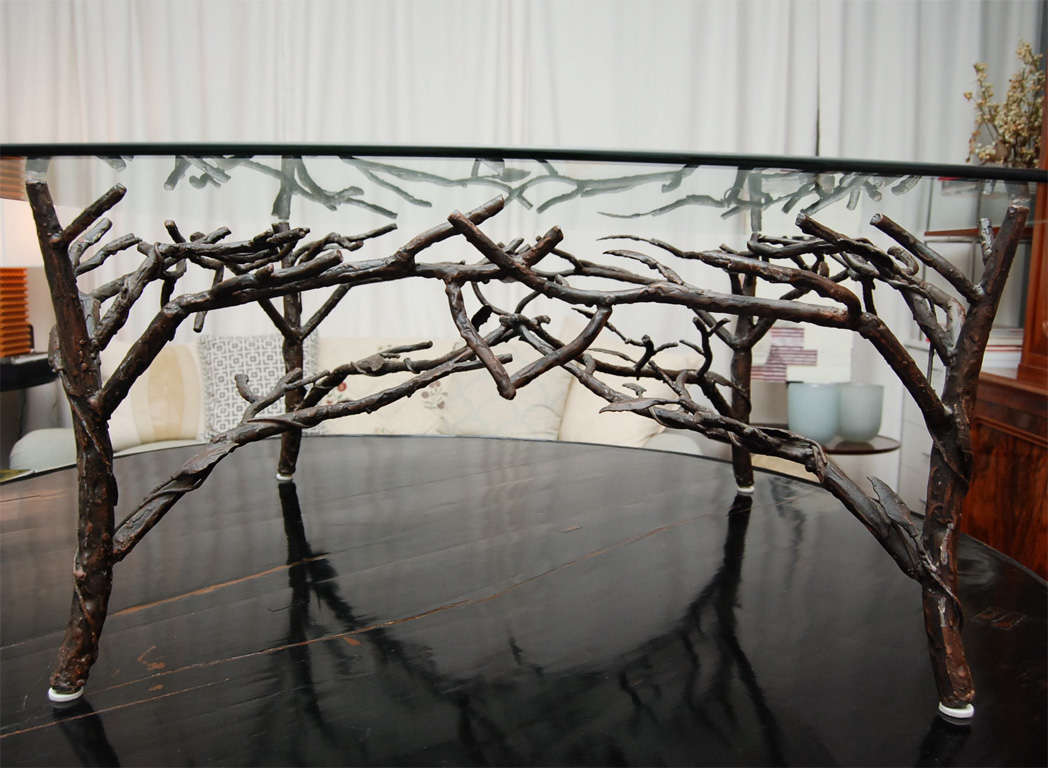 Glass Top Coffee Table with tree leg base at 1stDibs coffee table