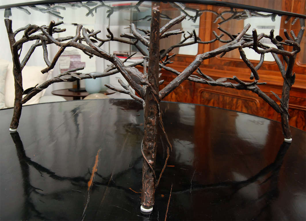 Glass Top Coffee Table with tree leg base at 1stDibs coffee table