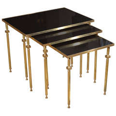 French Brass Nesting Tables