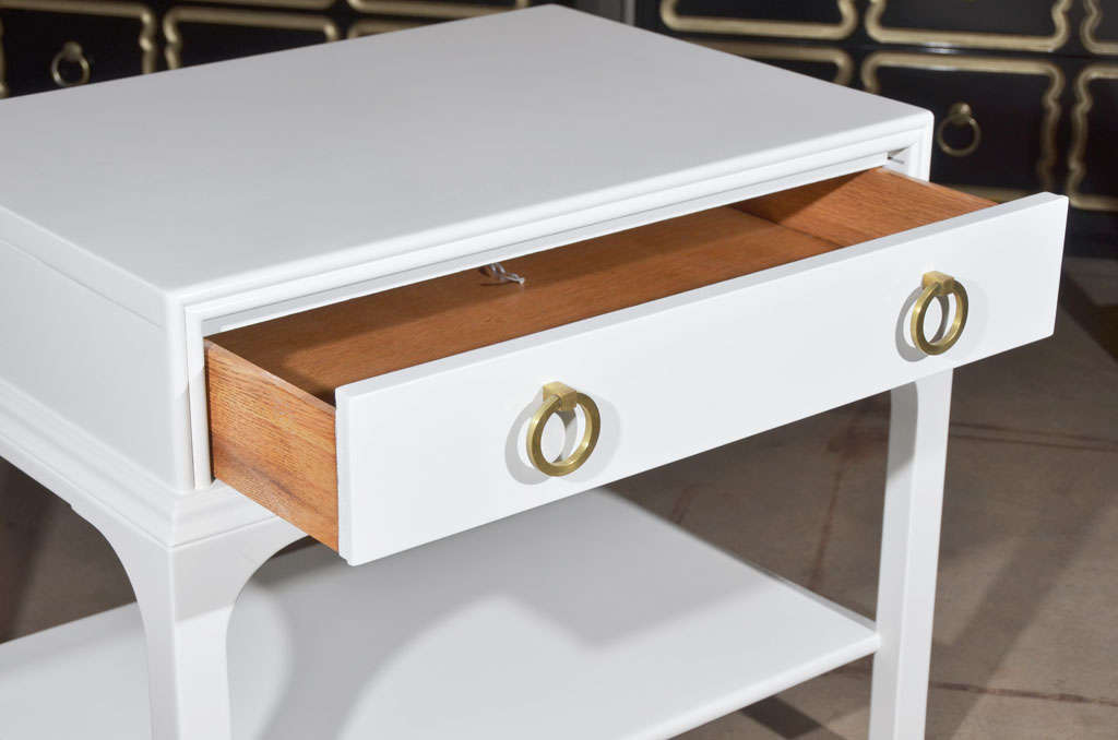 Pair White Lacquer Kittinger Side Tables at 1stdibs