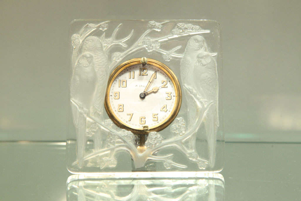 Art Deco Clock "Inseparables" by Rene Lalique
