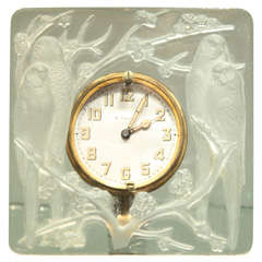 Art Deco Clock "Inseparables" by Rene Lalique
