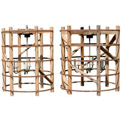 Used Two French Industrial Light Fixtures