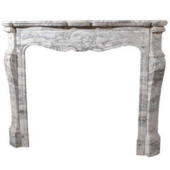 French 19th.C. Pompadour Carved Marble Mantel