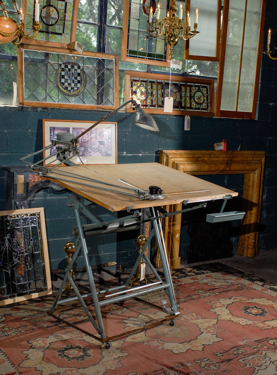 Isis Drafting Table with Original Components For Sale 4