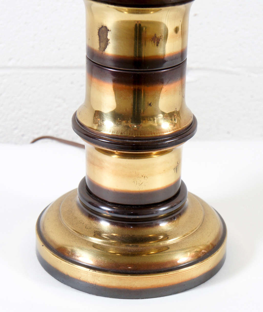 A Pair Of Brass Bamboo Motif Lamps For Sale 1