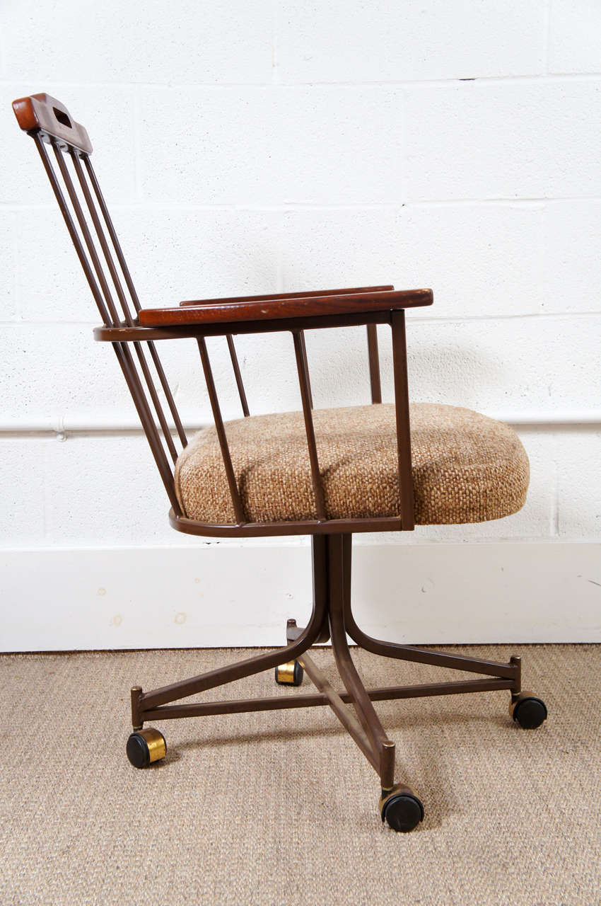 American An Iron and Wood Armchair