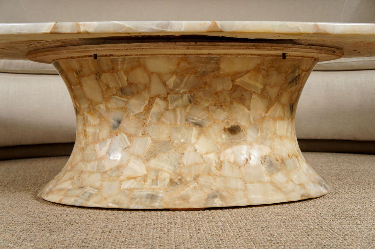 Resin An Oval Marble Top Coffee Table