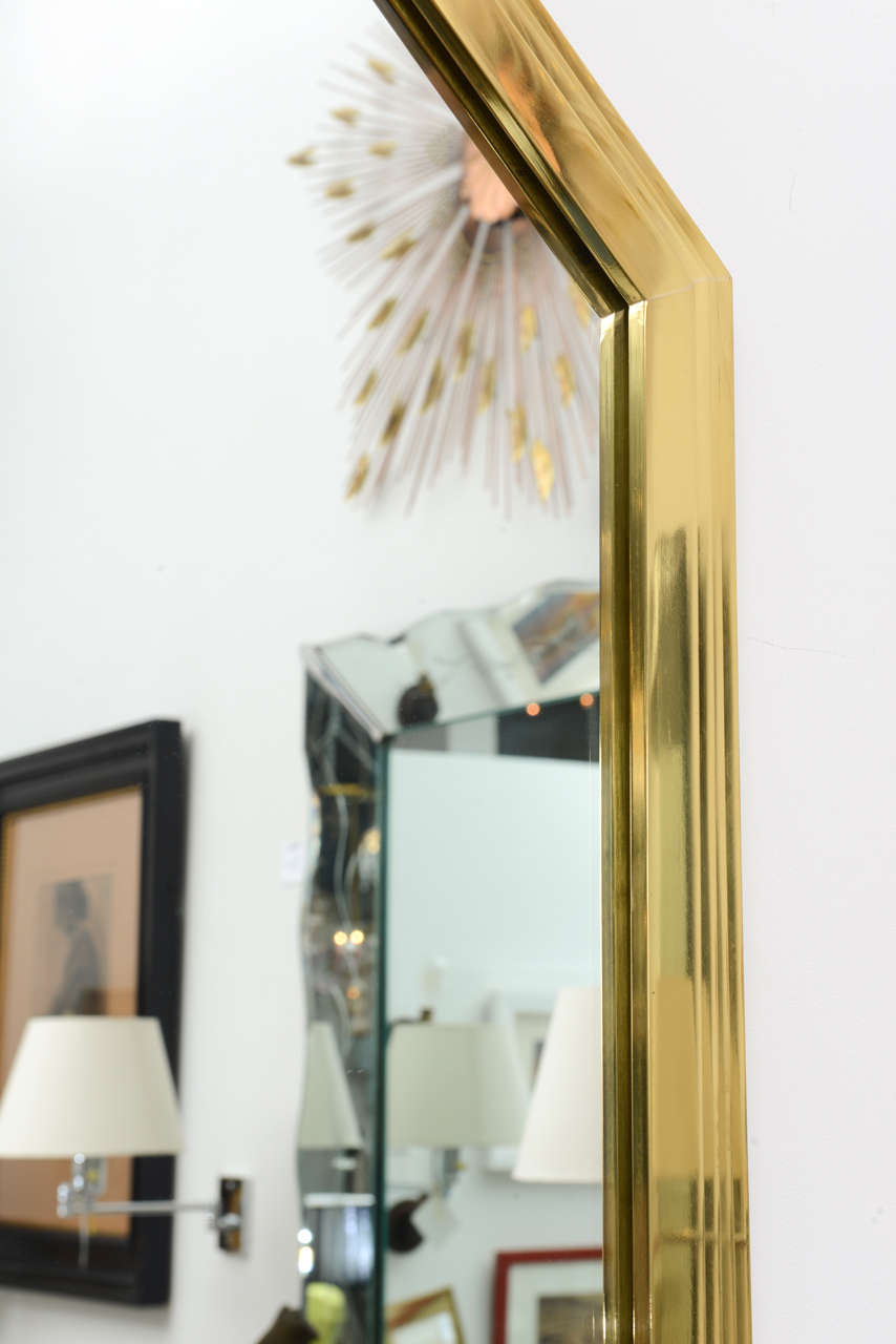 Unknown Vintage Octagonal Brass Mirror