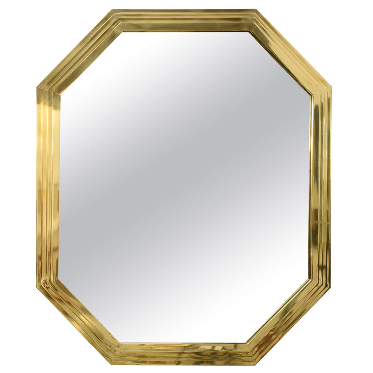 Vintage Octagonal Brass Mirror