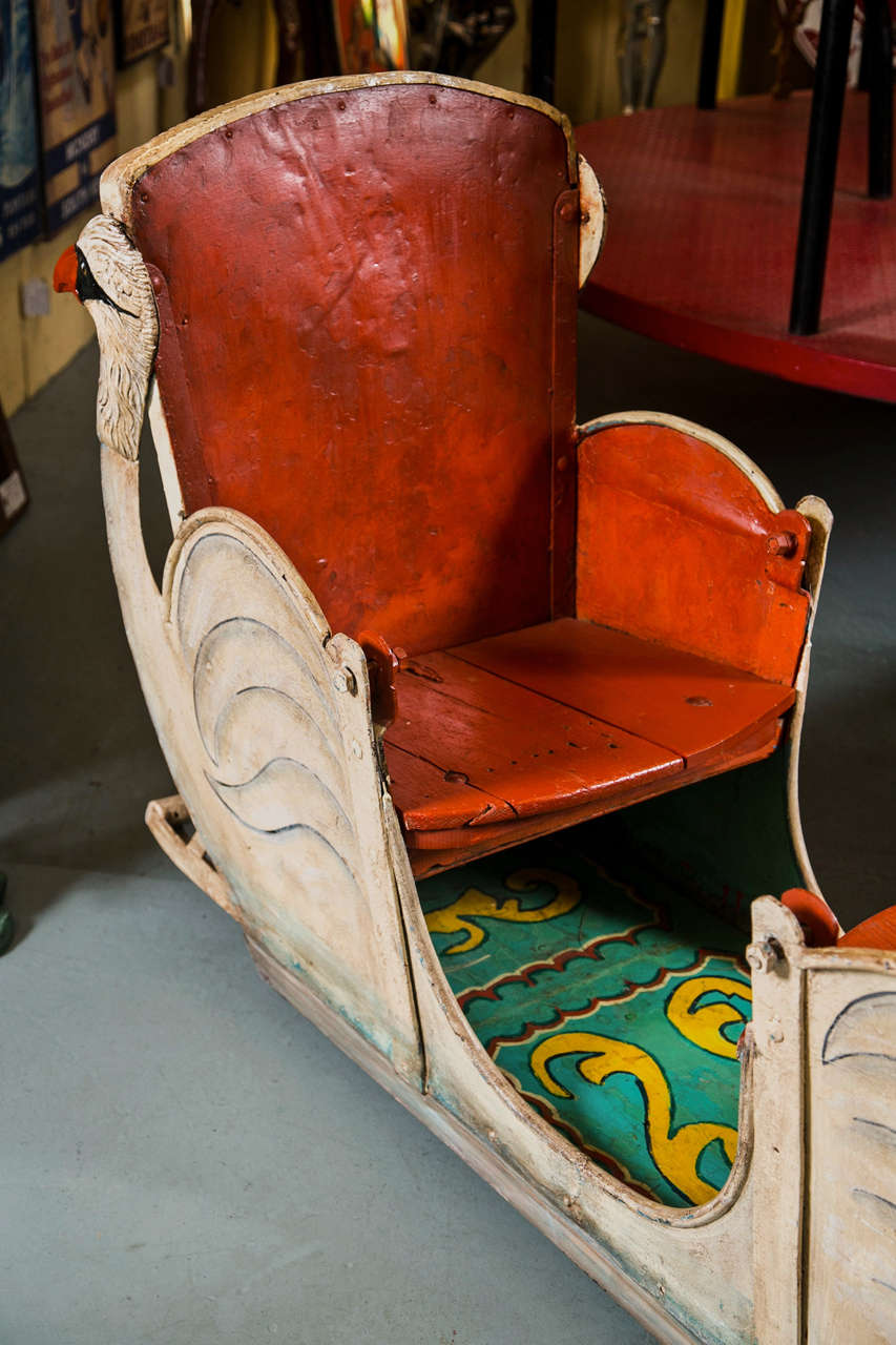 antique swan sled