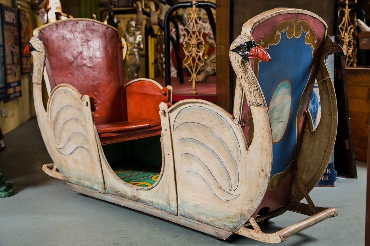 Folk Art Antique Child's Carousel Sleigh