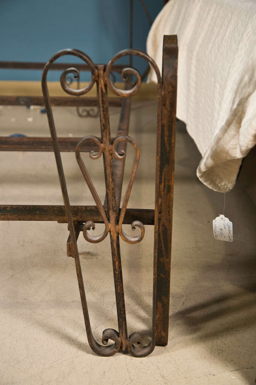 This antique wrought iron bed began as a family heirloom. Hand forging brings one to the days of modernization.
Palladium style bed of fantastic workmanship brings you into your own humble abode.
Antique iron headboard with new framing and corner