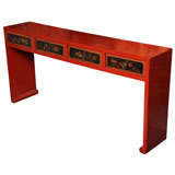 Four Drawer Lacquered Console Table