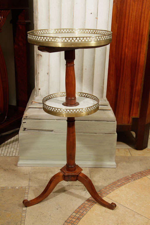Walnut Louis Philippe Fruitwood Two-Tier Stand