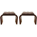 Vintage Pair of Art Deco Waterfall Ottomans