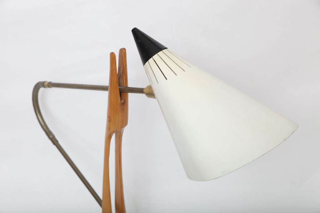 American Rare 1950s Table Lamp Attributed to Gino Sarfatti for Lightolier