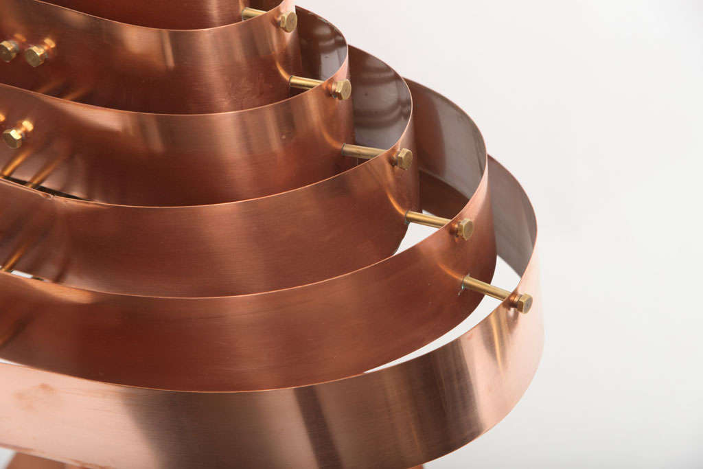 American Modernist Copper Table Lamp by Kurt Versen 1