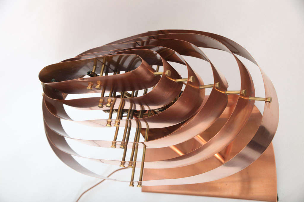 American Modernist Copper Table Lamp by Kurt Versen 2
