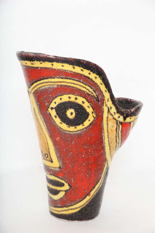 A 1950's Ceramic Vessel signed Gambone Italy with Donkey mark
