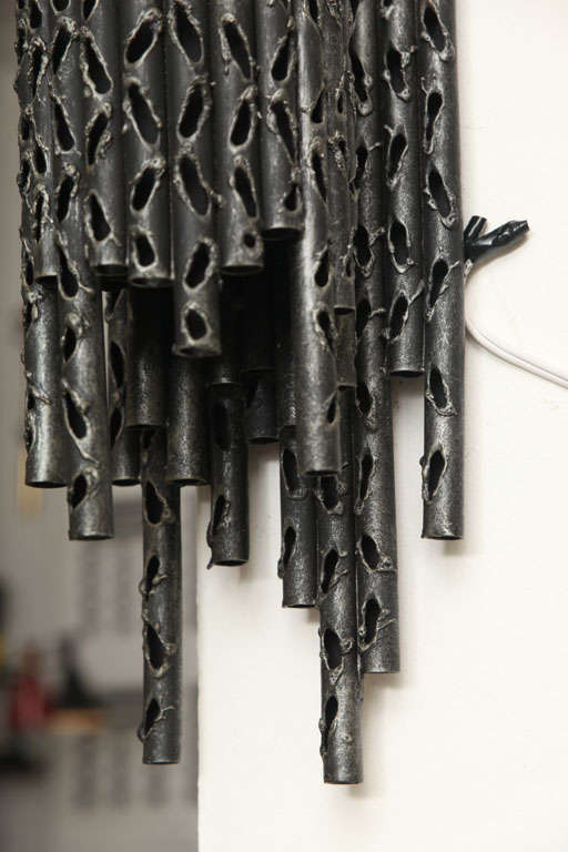 Pair of 1960s Italian Brutalist Iron Wall Sconces 2