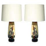 A Pair of Modernist Ceramic Table Lamps sgd Schreiber