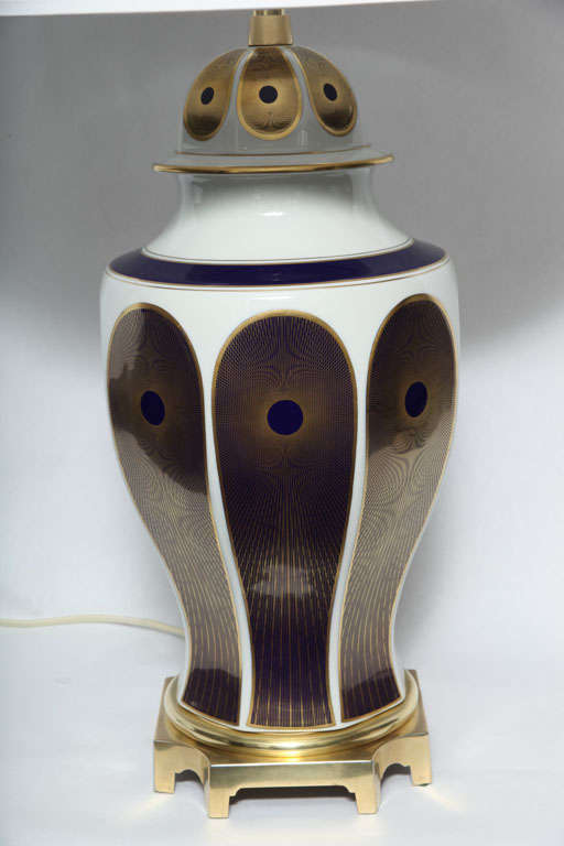 Glazed Table Lamp Transcendental Modernist Porcelain Germany 1920's For Sale