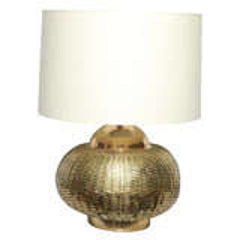 1960s Modernist Sculptural Brass Basket Weave Table Lamp 7