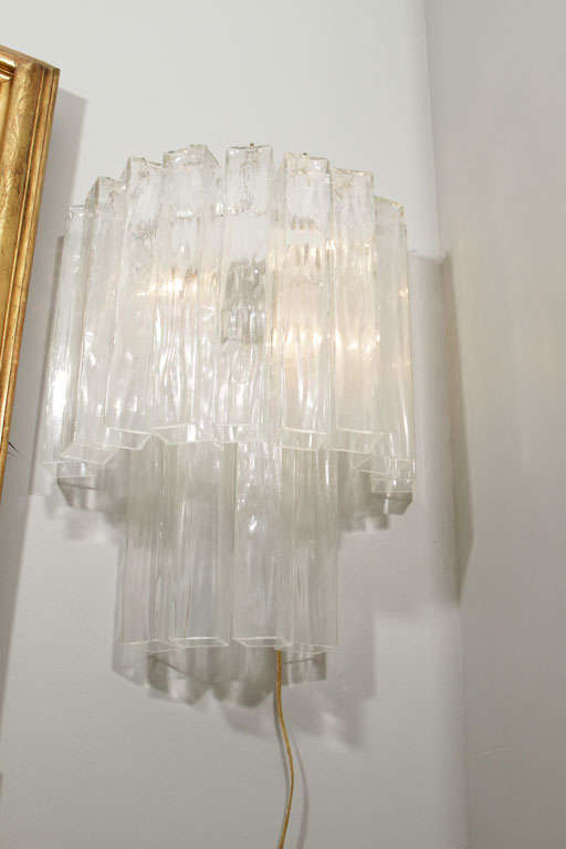 Pair of Murano Waterfall Sconces For Sale 1